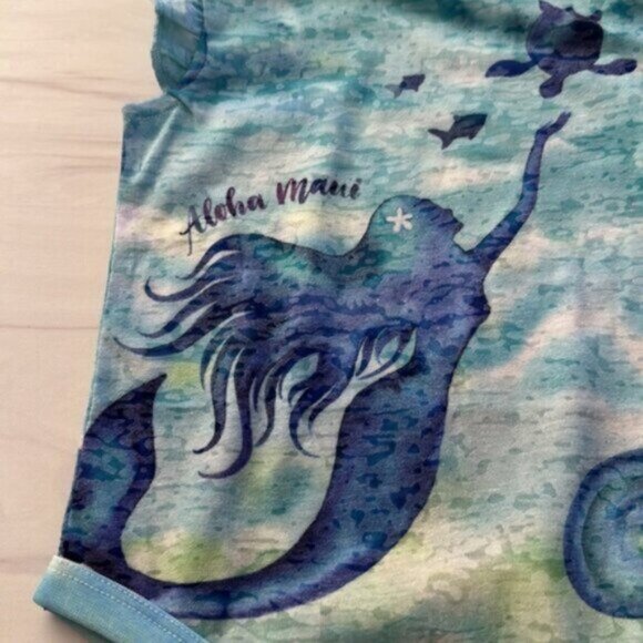 Kai Wahine Designs Aloha Mermaid Maui Hawaii Burnout Baby One Piece Size 6 Month - Picture 3 of 5